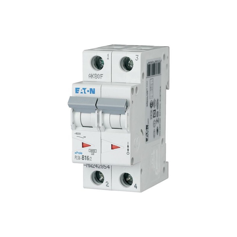 เซอร์กิตเบรกเกอร์ขนาดเล็ก (Miniature Circuit Breaker) Eaton รุ่น PLS6-C16/2