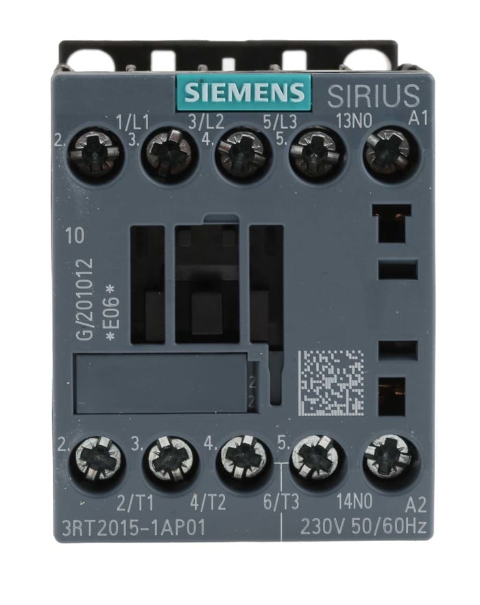 SIEMENS 3RT2015-1AP01 คอนแทคเตอร์ 3 เฟส, 230V AC, 7A, ขนาด S00