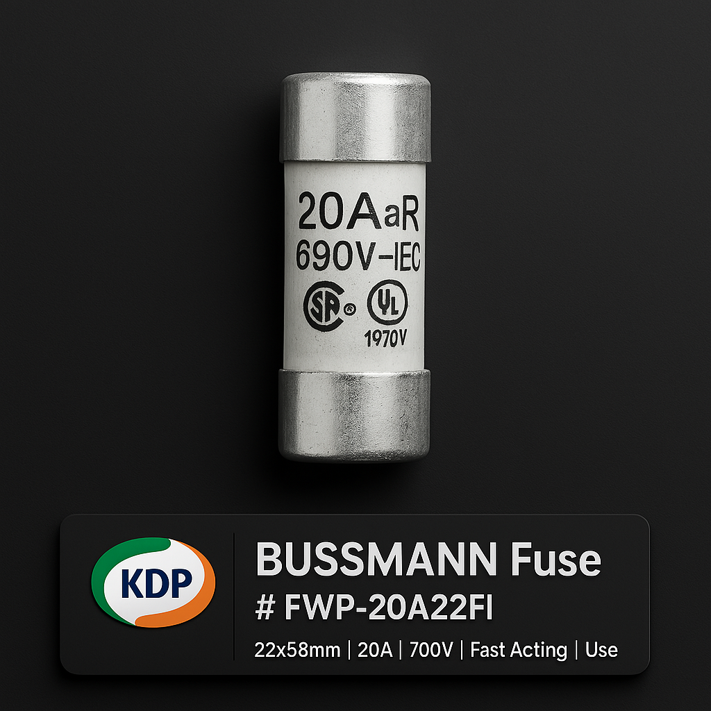 ฟิวส์ความเร็วสูง Bussmann รุ่น FWP-20A22FI ขนาด 20A 700V 22x58 มม.