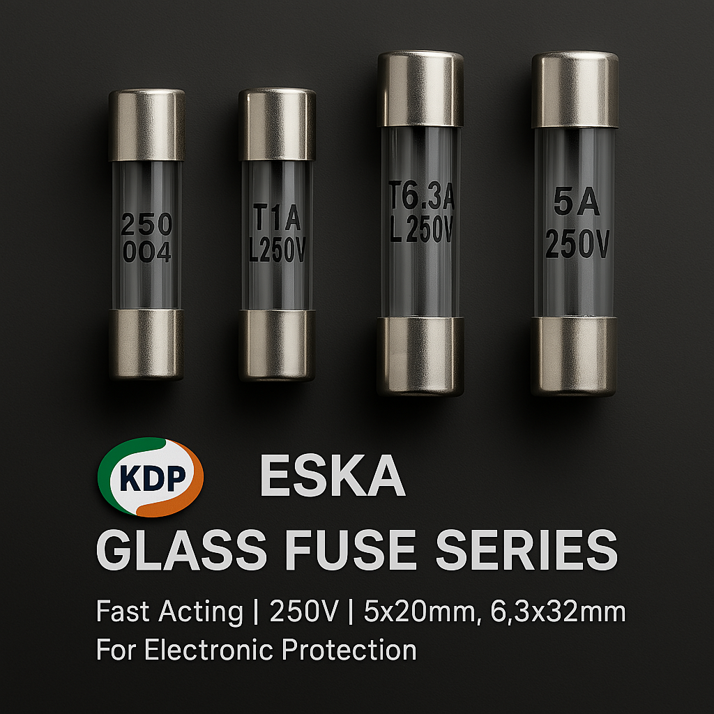 ฟิวส์แก้ว ESKA ขนาด 5x20 มม. 4A 250V ชนิดหน่วงเวลา (Time Lag)