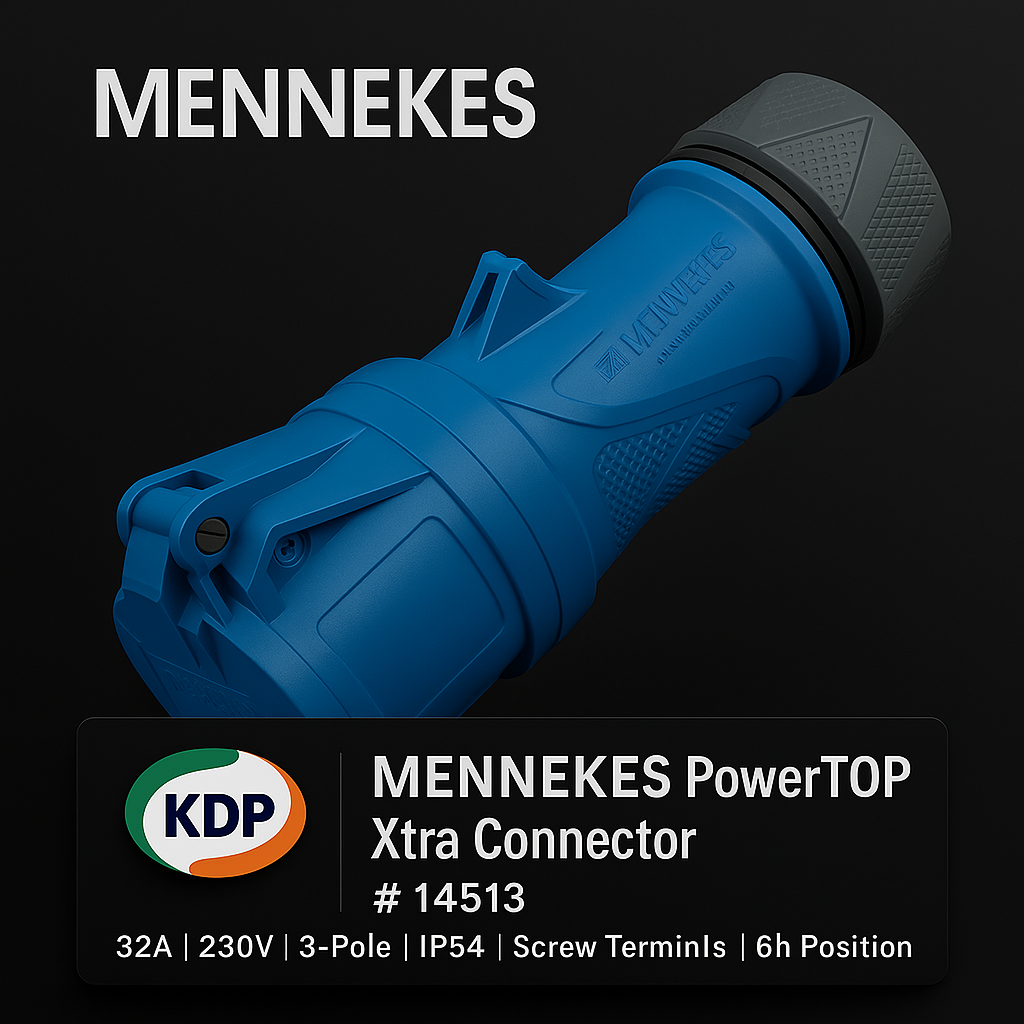 MENNEKES 14513 ขั้วต่อไฟฟ้าอุตสาหกรรม 2P+E 32A 230V IP54 (PowerTOP Xtra)