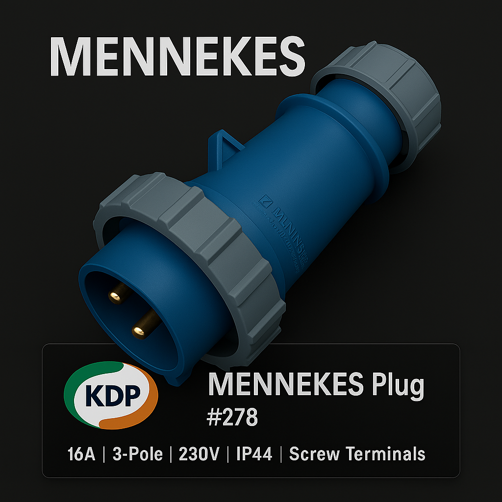 MENNEKES 278 ปลั๊กไฟฟ้าอุตสาหกรรม 2P+E 16A 230V IP67 (AM-TOP®)