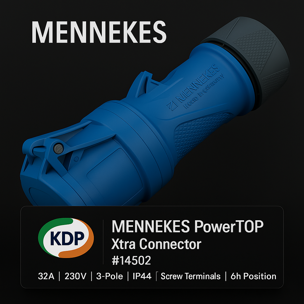 MENNEKES 14502 ขั้วต่อไฟฟ้าอุตสาหกรรม 2P+E 16A 230V IP54 (PowerTOP Xtra)
