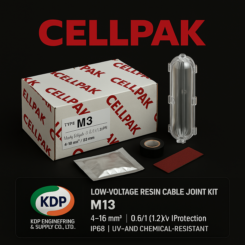 CELLPAK ชุดต่อสายไฟแรงต่ำ รุ่น M13 | Scotchcast™ Resin Cable Joint Kit สำหรับเชื่อมต่อสายไฟแบบกันน้ำ