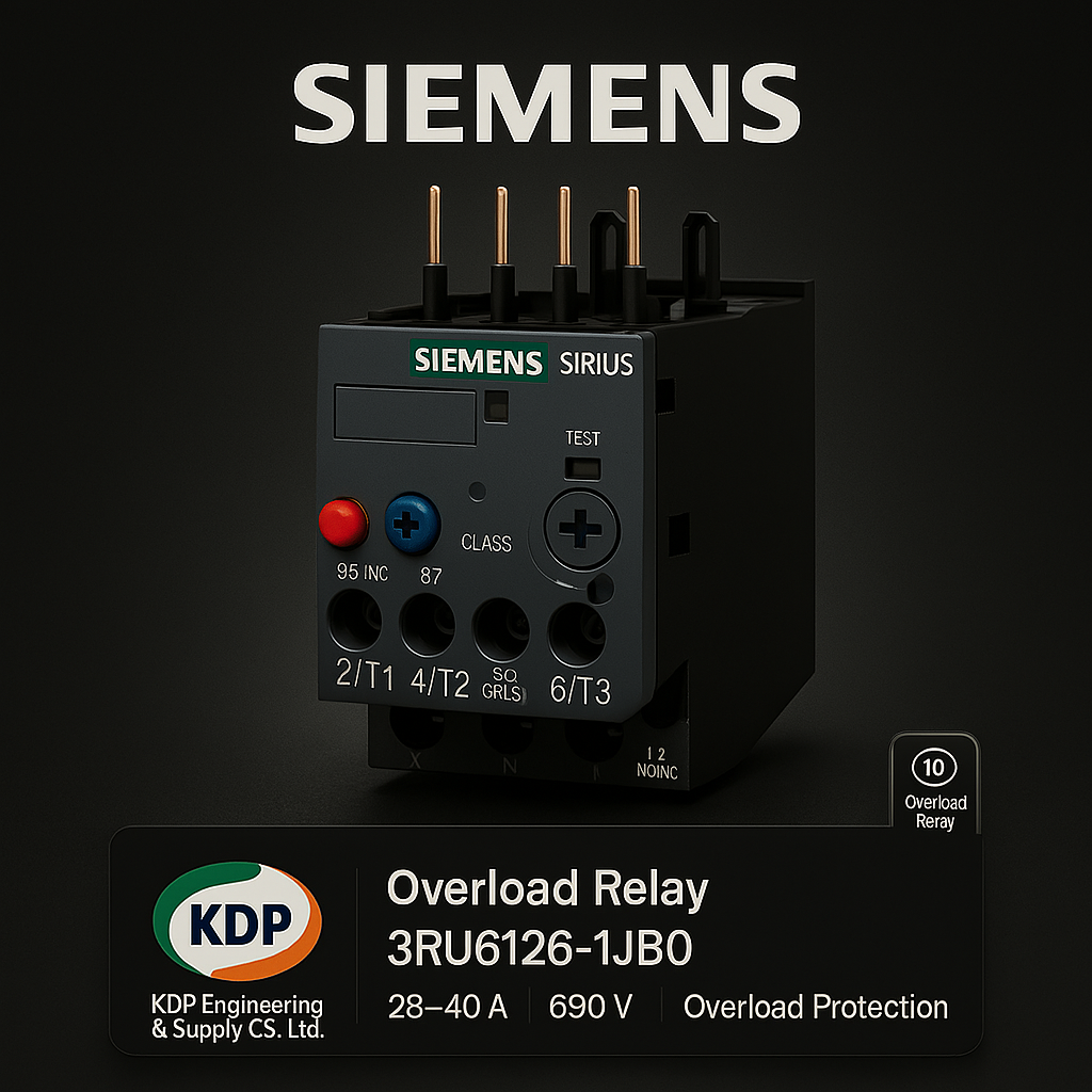 SIEMENS Overload Relay 3RU6126-1JB0 – รีเลย์โอเวอร์โหลด 24-32A สำหรับป้องกันมอเตอร์อุตสาหกรรม