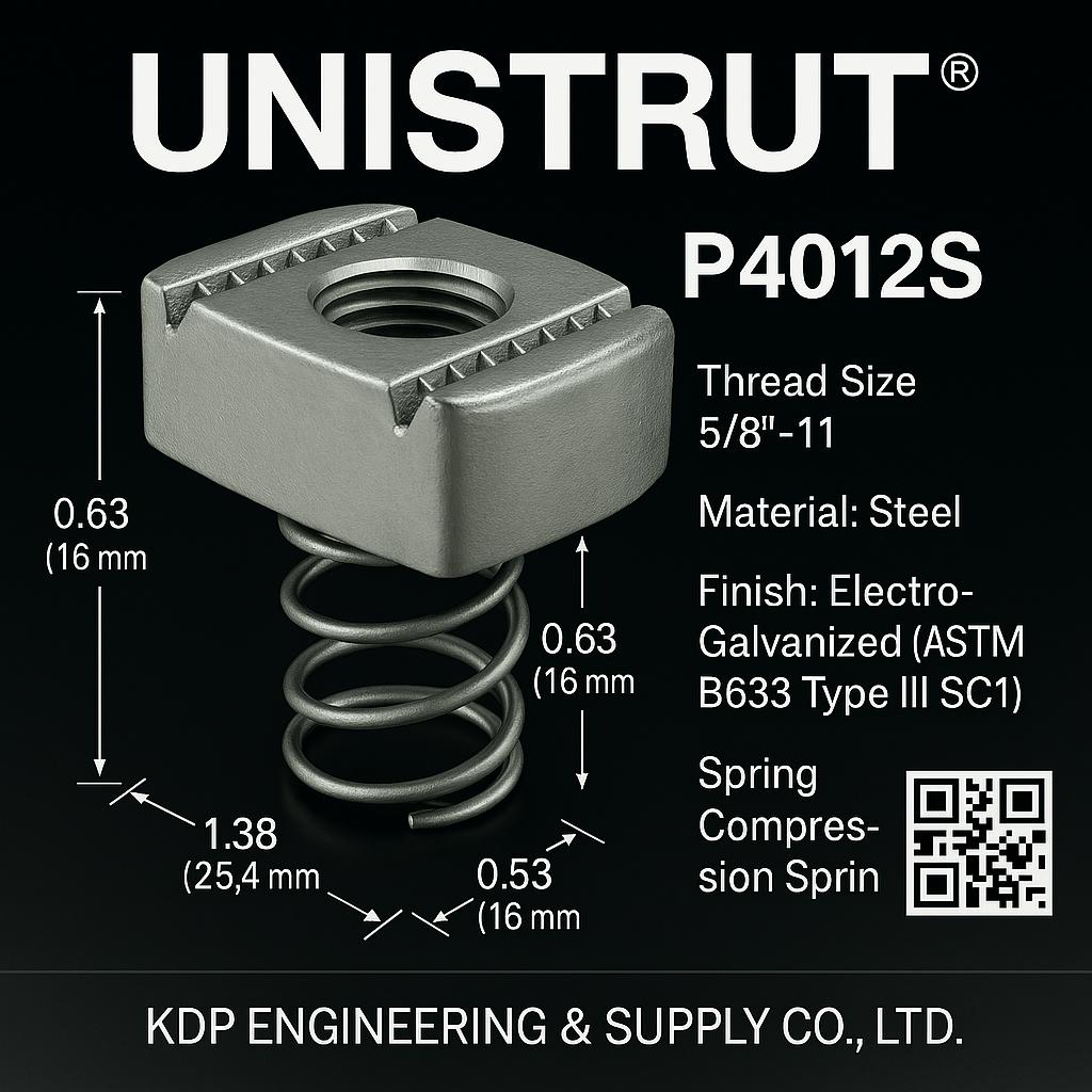 น๊อตสปริงยูนิสตรัท UNISTRUT P4012S | อุปกรณ์ยึดจับในระบบรางอย่างมืออาชีพ