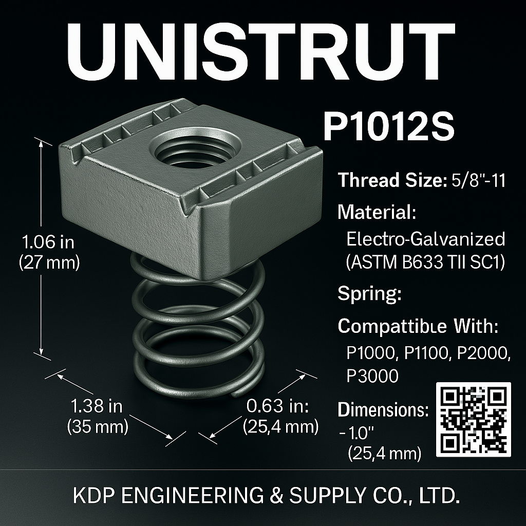 UNISTRUT P1012S Spring Nut 5/8"-11 Electro-Galvanized