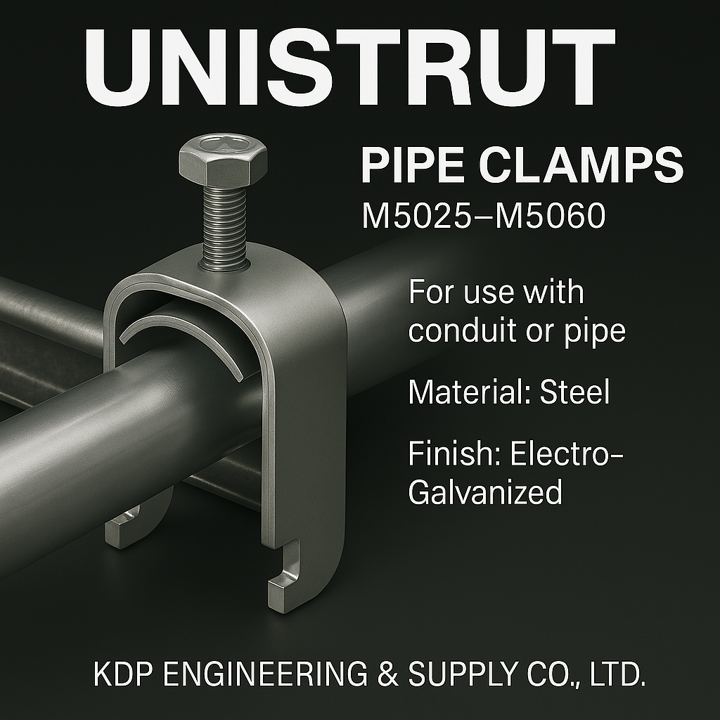 แคล้มป์ยึดท่อ UNISTRUT M5025–M5060 | U-Shaped Pipe Clamp (Electro-Galvanized Steel)