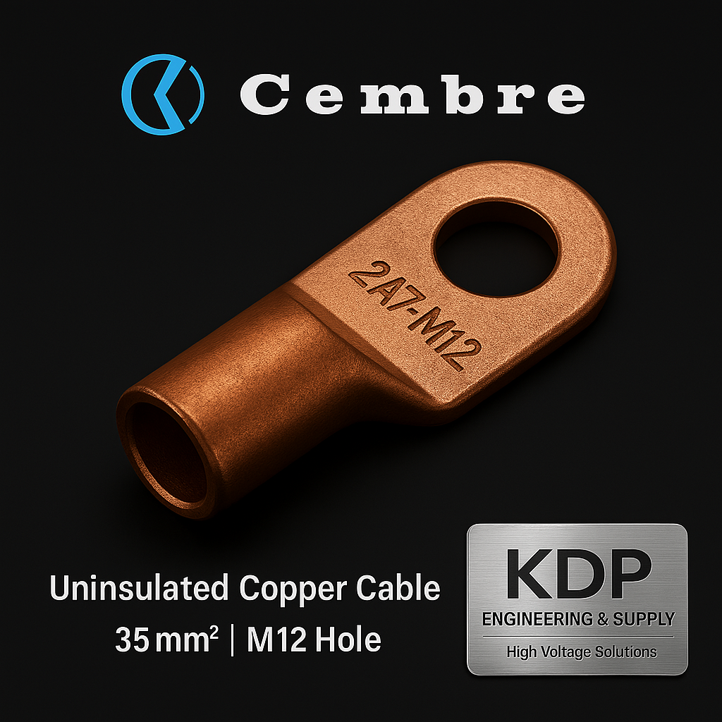 CEMBRE 2A7-M12 หางปลาทองแดงชนิดหนา | 35 mm² | ไม่หุ้มฉนวน | Copper Tube Terminal | Heavy Duty | M12 Stud