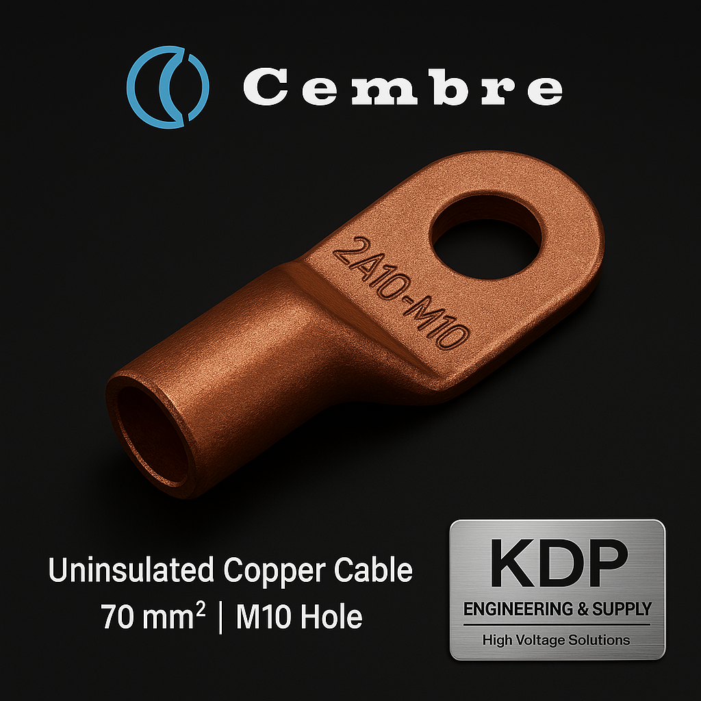 CEMBRE 2A10-M12 หางปลาทองแดงชนิดหนา | 50 mm² | ไม่หุ้มฉนวน | Copper Tube Terminal | Heavy Duty | M12 Stud