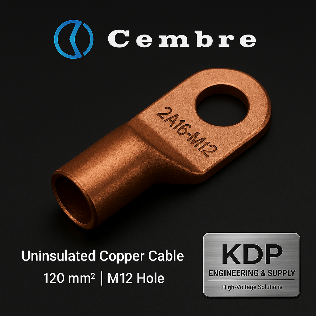 CEMBRE 2A16-M12 หางปลาทองแดงชนิดหนา | 70 mm² | ไม่หุ้มฉนวน | Copper Tube Terminal | Heavy Duty | M12 Stud