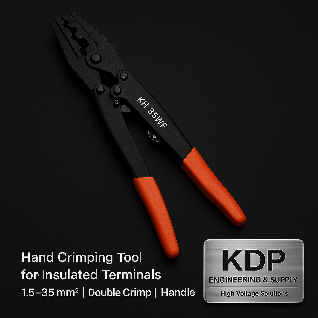 คีมย้ำหางปลา KDP รุ่น KH-35WF | Hand Crimping Tool for Insulated Terminals (1.5–35 mm²)
